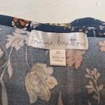 Nine Britton Women's XL Navy Floral Scalloped V-Neck Short Sleeve Dress Cottage Photo 4