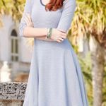 Matilda Jane  M Blue & White Striped Between The Lines Tulle Trim Jersey Dress Photo 0