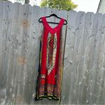 Jessica Taylor Dress Medium Red Black Boho Festival Western Hippy Fairy‎ Whimsy Photo 6
