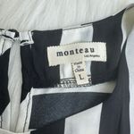 Monteau Women's  Loose Fit Sleeveless Stripe Top Blouse Size Large Black White Photo 7