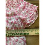 Skies Are Blue Skies Are Blue White and Pink Floral Print Smocked Flutter Sleeve Blouse Medium Photo 4