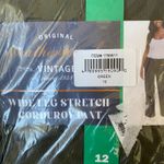 Weatherproof  VINTAGE NWT Mid Rise Wide Leg Stretch Corduroy Pants Green Size 12 Photo 1