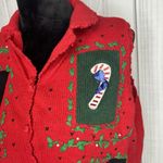 Designers Originals Studio Red Christmas Vest Petite Large PL Collared Vintage Size undefined Photo 4