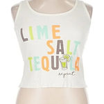 Lime Salt Tequila Graphic Crop Top White Size undefined Photo 0