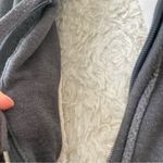 Disney Parks Disneyland 55 Years Faux Fur Hoodie Sweater Embroidered Grey Small Photo 3