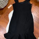 Nanette Lepore Black Lace Trim Flounce Hem Dress 8 Photo 1