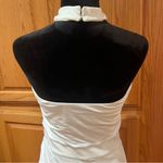 Bailey 44 Maive Halterneck Ruched Bodycon Stretch Midi Dress in White Size Large Photo 7