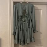 She & Sky NWT Mint Green Chiffon Ruffle Tiered Open Back Maternity Dress Photo 6