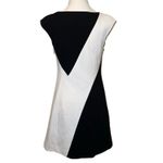 Karen Millen  Colorblock Minimalist Sheath Dress Black White Cap Sleeve Size 8 Photo 2
