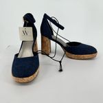 a.n.a Worthington Womens Panama Block Heel Ankle Strap Pumps in Dark Denim size 6.5 Photo 2