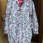 Nick & Nora  Sock Monkey Warm Flannel Nightshirt Size Medium Christmas Holiday Photo 0