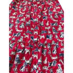 Cath Kidston London Squiggle Dog Print Button Down Mini Skirt Pockets Red Size 8 Photo 5