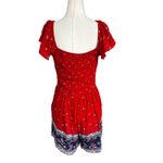 Blue Rain  Red/Blue Paisley Romper Women's Size Small NWT | 15-20 Photo 1