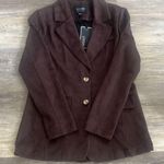 Stoosh microfiber blazer jacket NWT size Medium coffee brown 2 button Photo 9