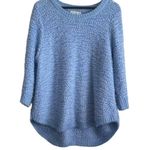 Studio JPR Sweater Women XL Blue Crew Neck 3/4 Sleeve Sherpa Fuzzy Cozy Casual Photo 0