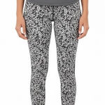 Nike  Dri-FIT Cropped Leggings Womens M Black White Abstract Mid Rise Stretch Photo 0