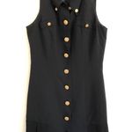 Black Dress with Gold Buttons & Flounce Hem 4 Photo 0