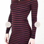 ATM Anthony Thomas Melillo ATM Striped Long Sleeve Henley Dress Size M Photo 0
