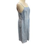 Banana Republic Striped Linen Blend Shift Dress 4 Blue White Sleeveless Summer Photo 2