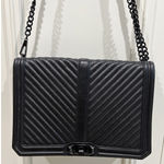 Rebecca Minkoff Love Jumbo Chevron Quilted Handbag Black Shoulder Bag Timeless Photo 0