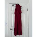 Lulus Wine Red Asymmetrical Satin Gown Size M Photo 1