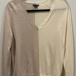 Theory Tan Beige Long Sleeve V-Neck Sweatshirt Photo 0