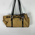 Brighton Suede Leather Shoulder Bag Camel Black Heart Tote Purse Western Boho Photo 2