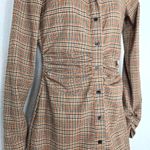 ZARA  Plaid Button Down Shirt Dress Size S Photo 2