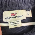 Vineyard Vines 100% Merino Wool Sweater Dress Cowl Neck Women’s Large Navy White Photo 3