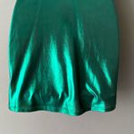 H:ours  sz XXS metallic green faux wrap mini‎ party dress Photo 5