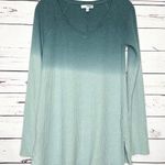 Sonoma  Ombré Teal Blue V Neck Long Sleeve Warm Thermal Tunic Top Size Small Photo 6