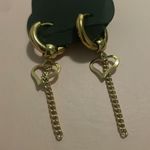 Mega Earrings in Gold Heart Huggies hoops Photo 1