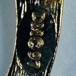 Rose Bouquet Pin Brooch Gold Tone Red Shade of Flowers Marked DM '97 Floral 3D Photo 14