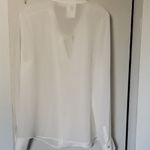 frame denim White Pleated Blouse with Bib Collar Photo 2