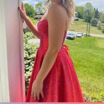 Sherri Hill Red  strapless gown Photo 4