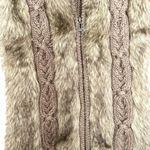 Fenn Wright Manson  Taupe Cable Knit Faux Fur Vest Wool Alpaca blend size small Photo 1