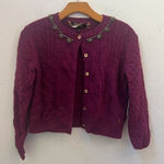 Juicy Couture NWT  SOLID PURPLE EMBELLISHED CARDIGAN SWEATER SIZE XS Photo 0