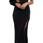 Hello Molly Black Midi Dress Size 6 One Shoulder Cut Out Waist Party Wedding Photo 0