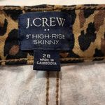J.Crew - 9” High-Rise Skinny in Leopard Print Jeans with Button Fly- Size 28 Photo 4