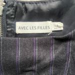 Avec Les Filles NEW  Black Purple Pinstripe Sleeveless Summer Crop Top Size L Photo 3