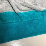 Jaclyn Smith Vintage 90s Sport Velour Stripes Teal & Grey Henley Sweatshirt sz L Photo 5