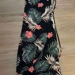 NEW Floral Tie Up Waist Summer Beach Wrap Cover Up Maxi Skirt M Black Size M Photo 2