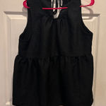 Who What Wear  Black Sleeveless Peplum Top Tie Back Size‎ L Photo 0