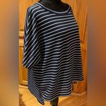 Forgotten Grace Dolman Sleeve Tie-Front Stripe Shirt Navy & White Plus Size 3X Photo 2