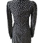 Nordstrom AFRM x black white mini floral print smocked slit v neck midi dress Photo 6