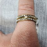 infinity Gold Color Stainless Steele Ring Size 20 Euro Clear Rhinestone Band Photo 8