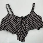 Torrid Plus 3X Bikini Top Multi Metallic Stripe Wireless Flounce Wireless Sexy Photo 2