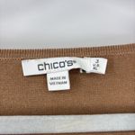 Chico's XL Balloon Long Sleeve V Neck Sweater Brown Womens Lagenlook Minimalist Photo 2