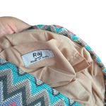 RAJ Multicolor Zig Zag Woven Crossbody Bag Tan Black Adj Strap Magnet Close NEW Blue Photo 6