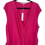 Trina Turk NWT Trina Turk Sand Dune Belted Jumpsuit Pink V Neck Sleeveless Wrap Size XXL Photo 8